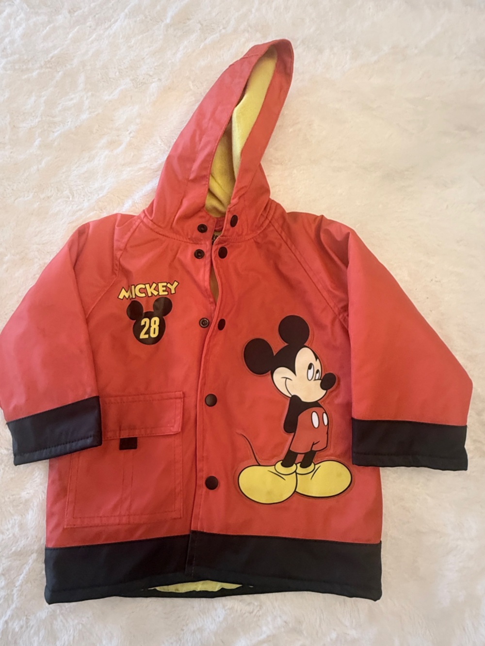 Mickey Mouse Western Chief Kids Red Raincoat w Hood Sz 2T EBB